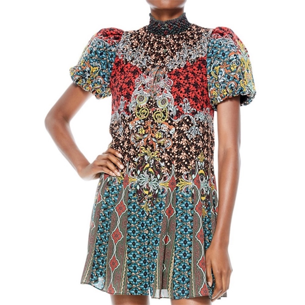 NWT Alice + Olivia Janis Godet Mini Dress Sz 10 - Picture 2 of 8